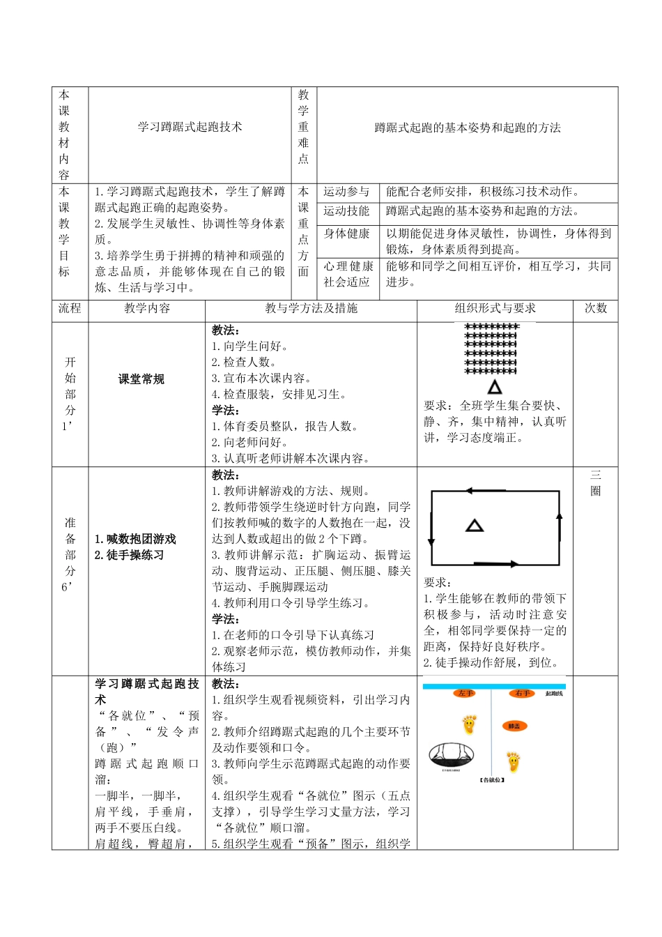 蹲踞式起跑(微课教案)_第1页