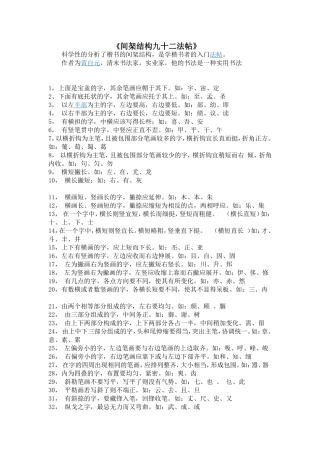 间架结构九十二法帖