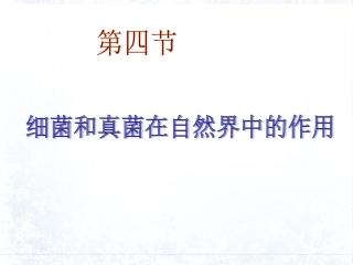 第四节菌类在自然界中的作用