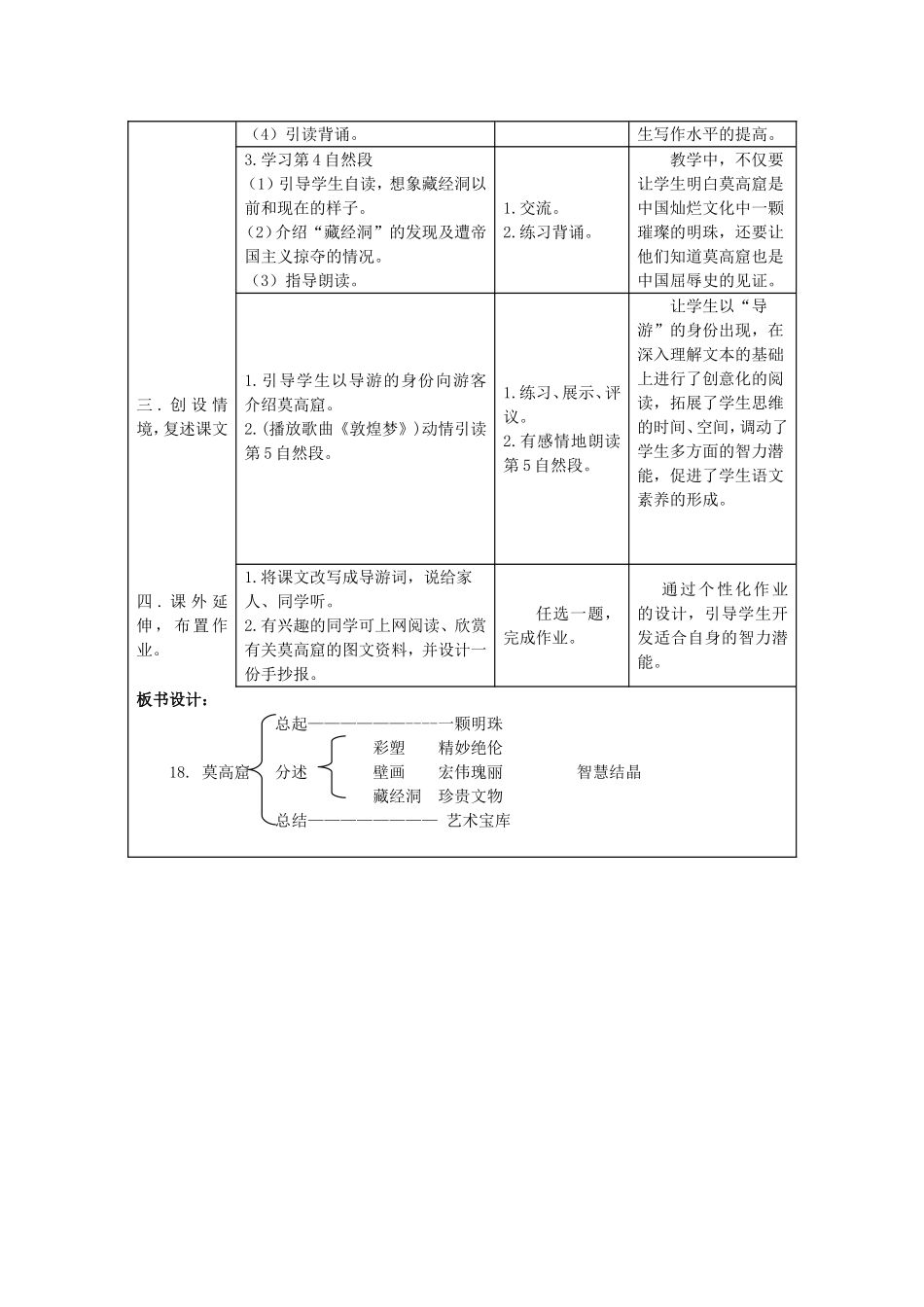 《莫高窟》第二课时教学过程设计_第2页