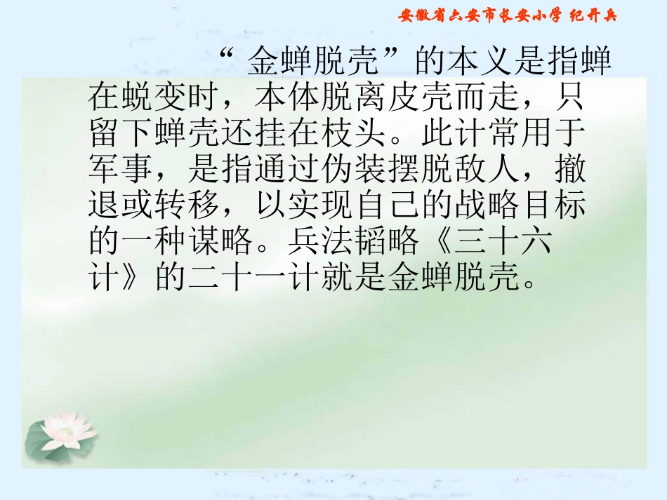 《金蝉脱壳》课件_第1页