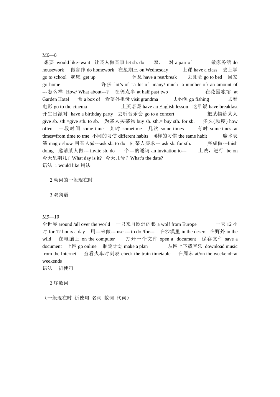 七年级上短语_第2页