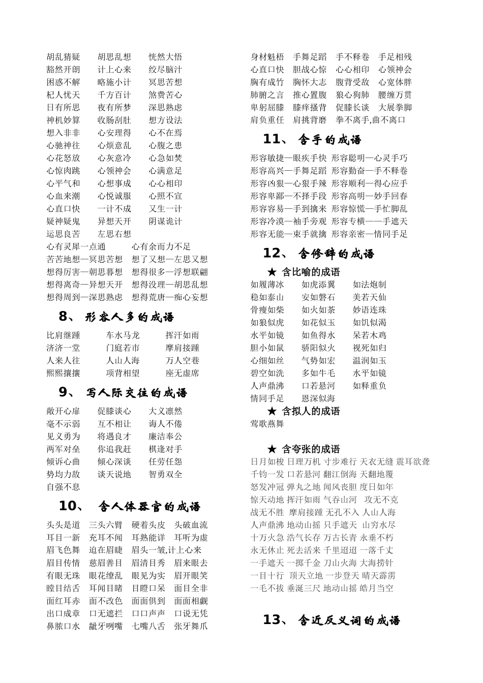 六年级成语复习_第3页