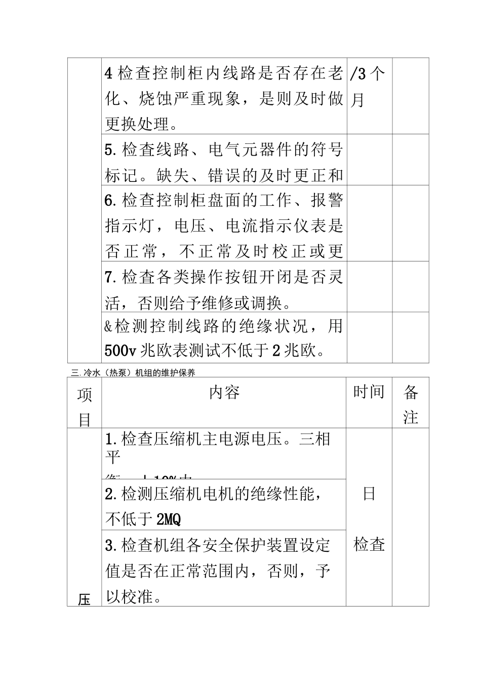 中央空调螺杆式冷水机组维保计划书-2_第3页