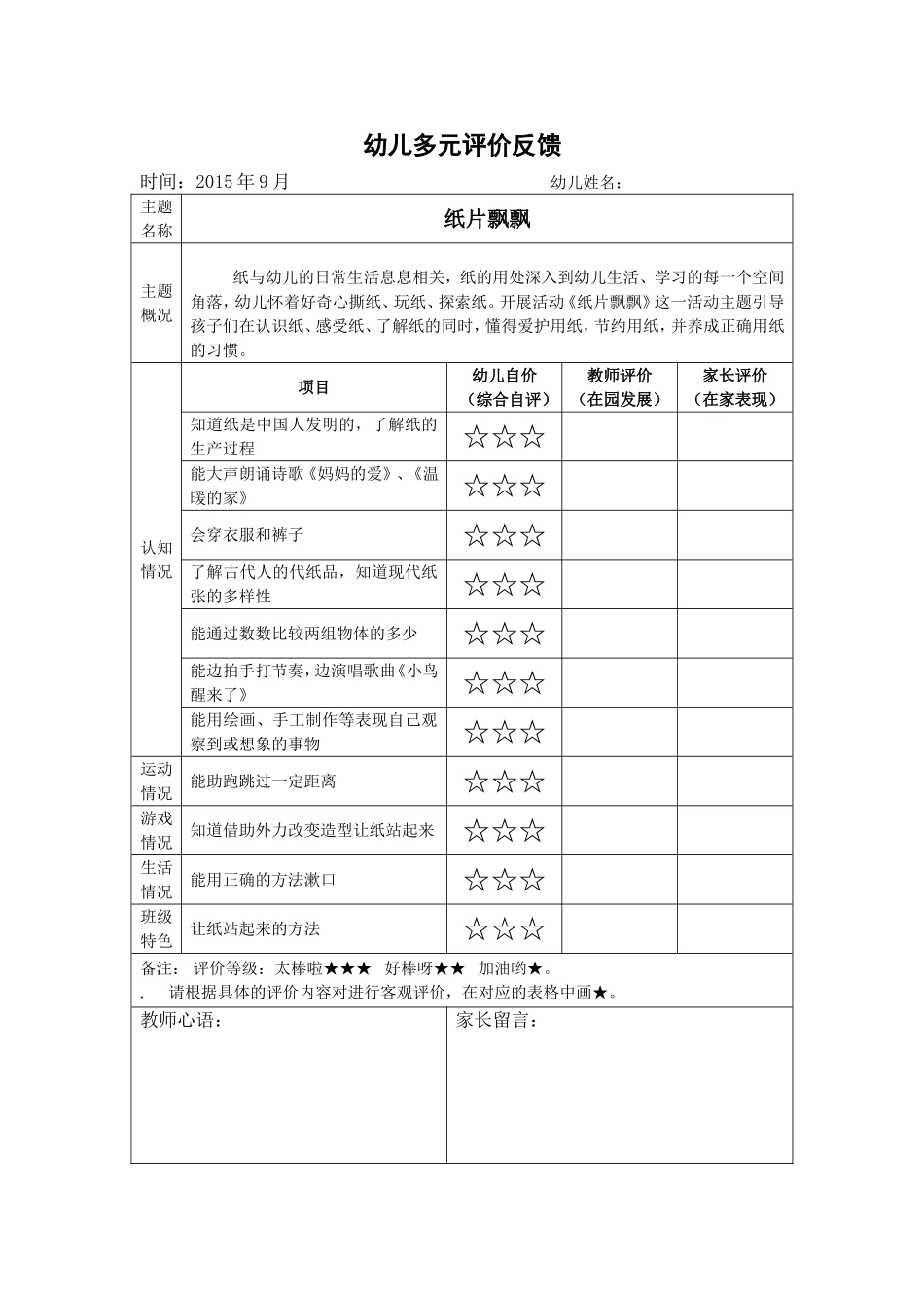 幼儿多元评价反馈_第1页