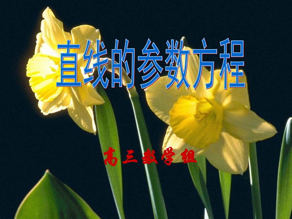 直线的参数方程(讲课用）_第1页