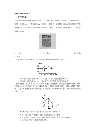 专题一直线运动作业