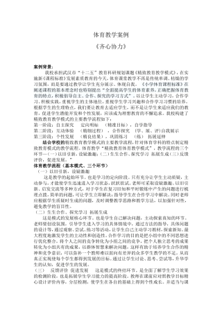 齐心协力体育教学案例