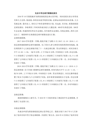 足球开展情况报告