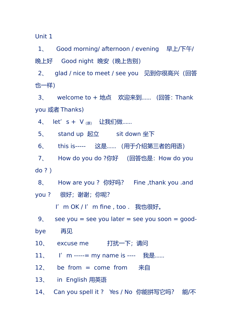 仁爱英语七年级上册知识点归纳_第1页