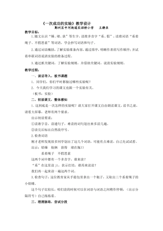 王静亚《一次成功的实验》教学设计