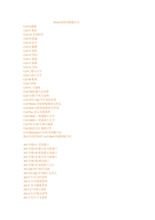 Word使用快捷键大全