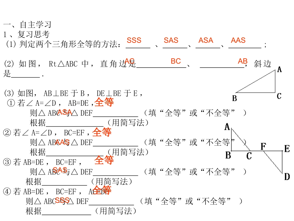 第五课时全等三角形HL_第3页