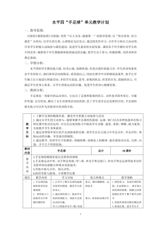 手足双门球单元计划