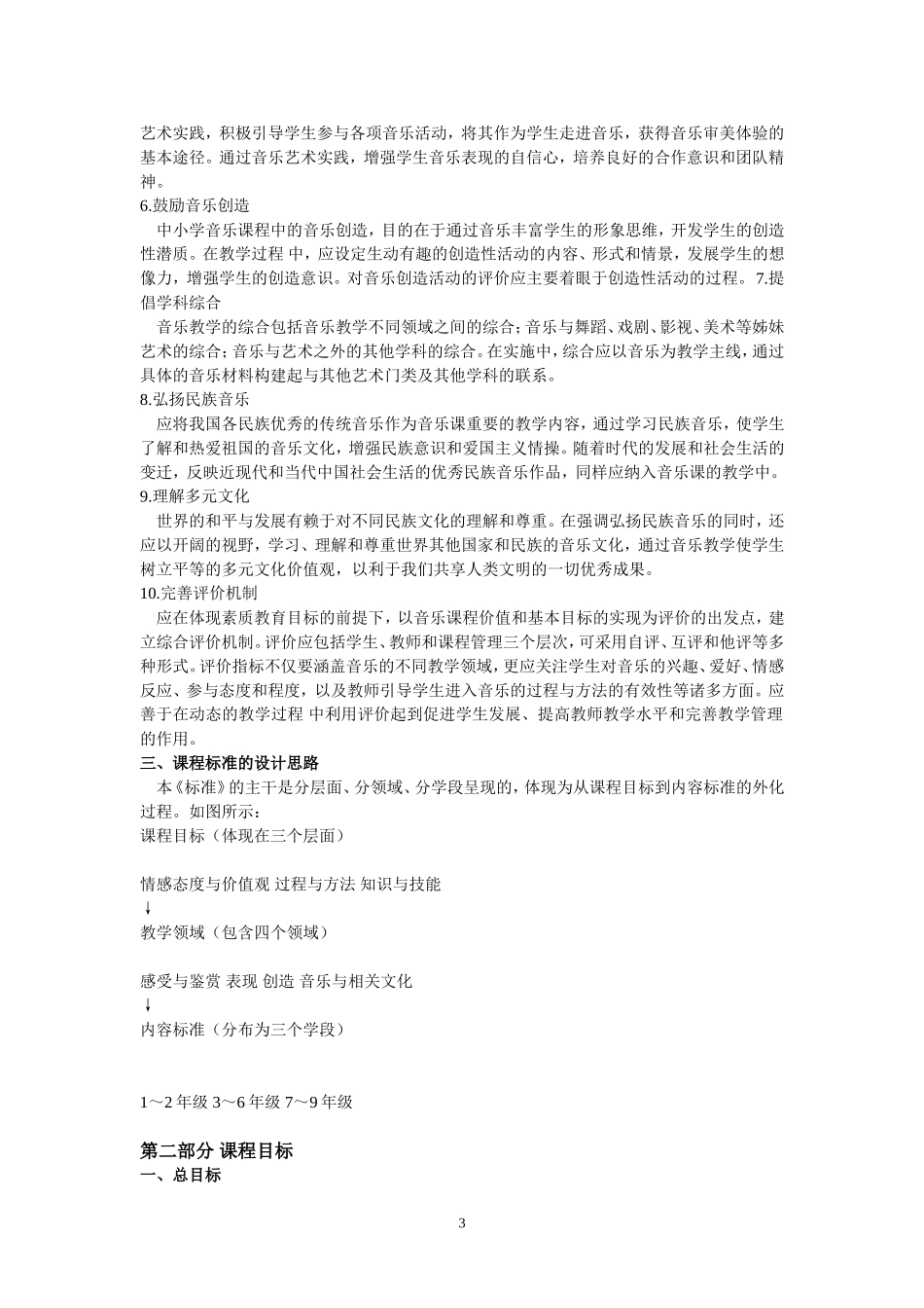 义务教育小学音乐新课程标准_第3页