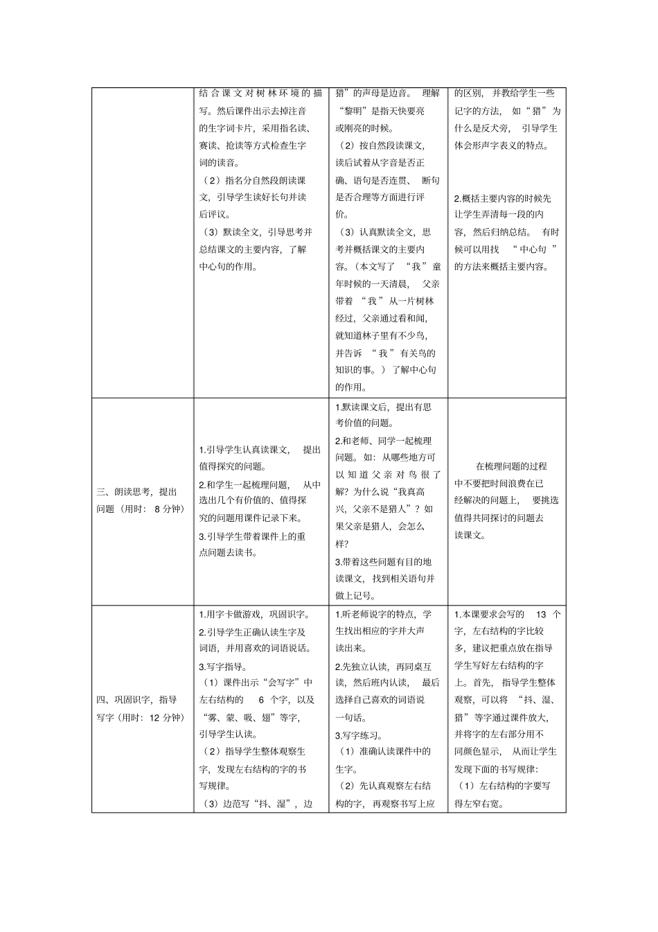 三年级上册语文导学案-22父亲、树林和鸟人教部编版_第2页