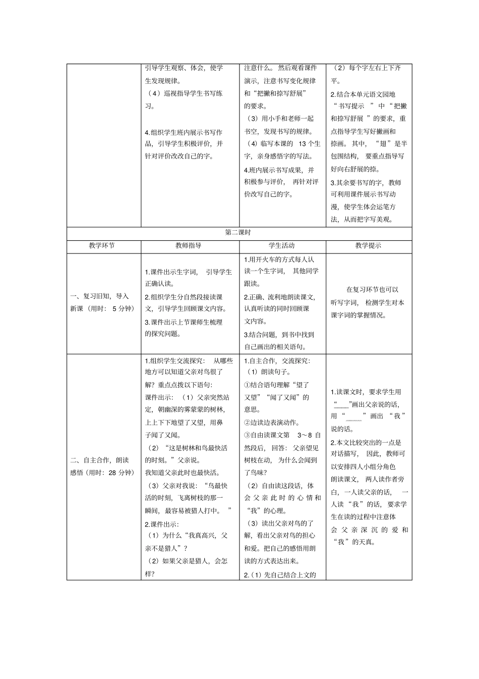 三年级上册语文导学案-22父亲、树林和鸟人教部编版_第3页