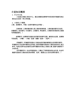 小说知识概括