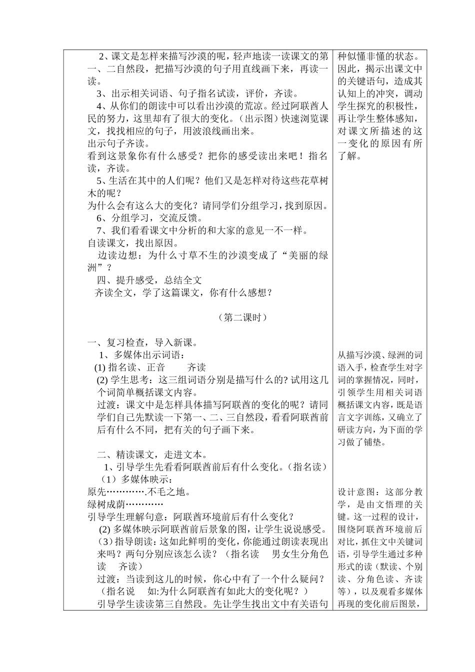 刘木兰教学设计《沙漠中的绿洲》_第2页