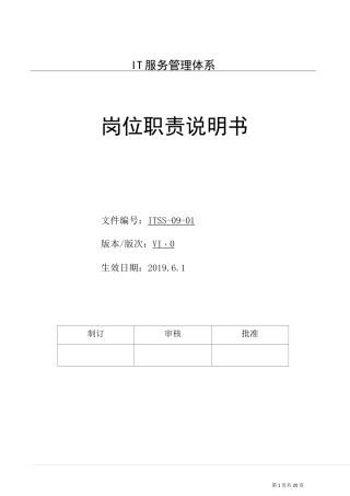 ITSS服务管理体系--岗位职责说明书