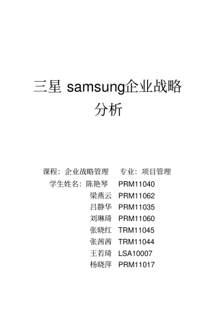三星企业战略分析