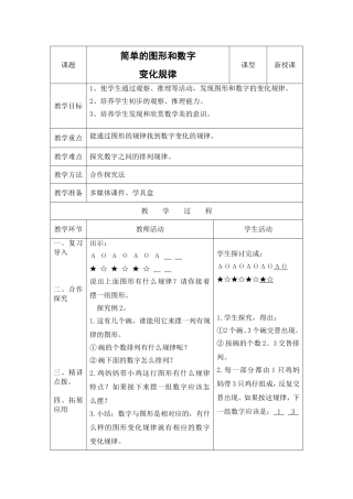 简单的图形和数字变化规律