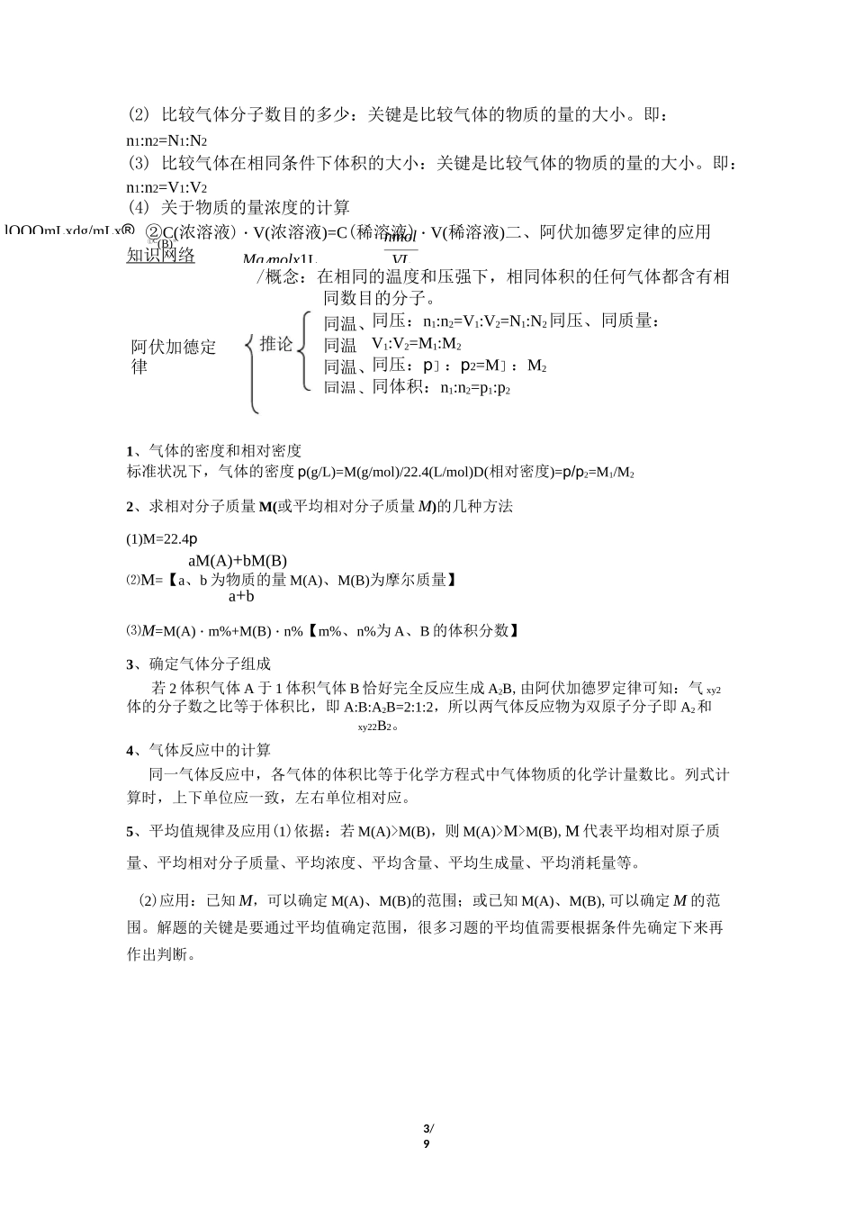 物质的量计算专题_第3页