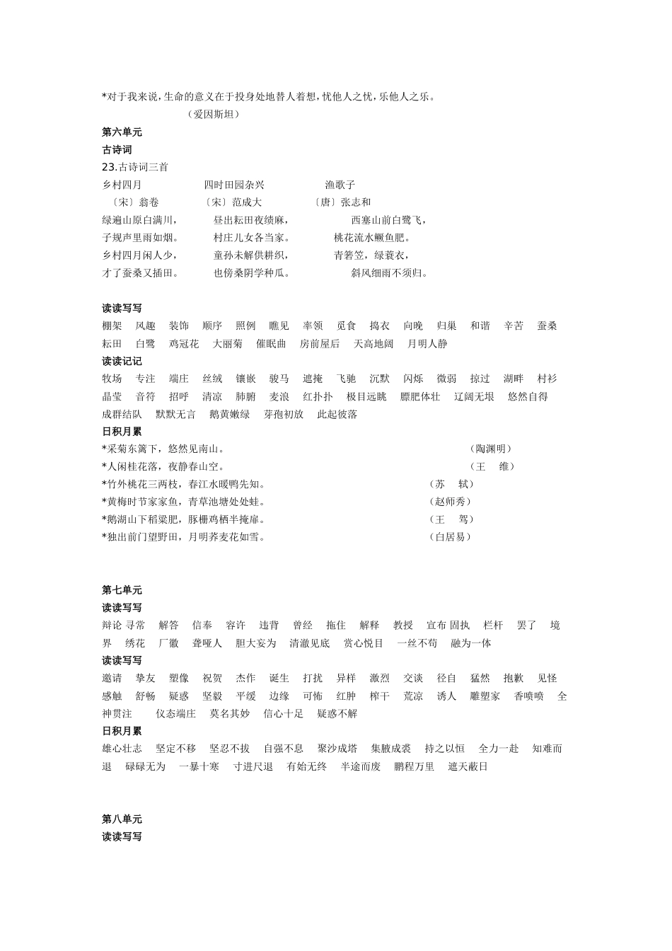 人教版四年级下册语文词语盘点、日积月累汇总_第3页