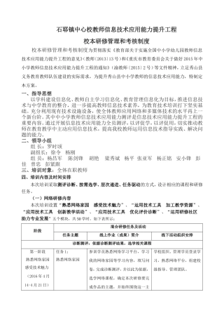 石耶镇中心校教师信息技术应用能力提升工程