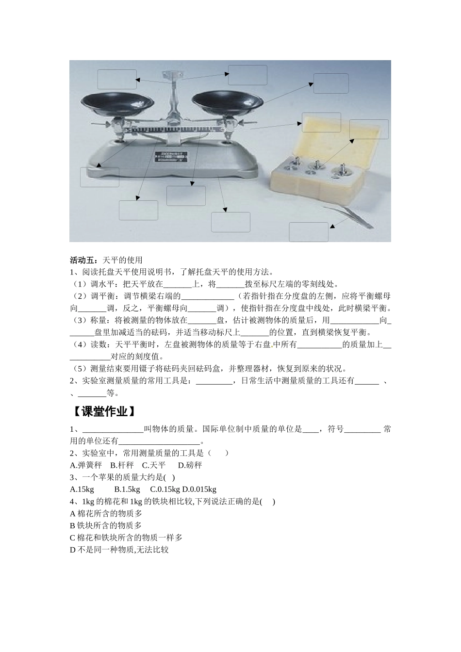 物体的质量教案_第2页