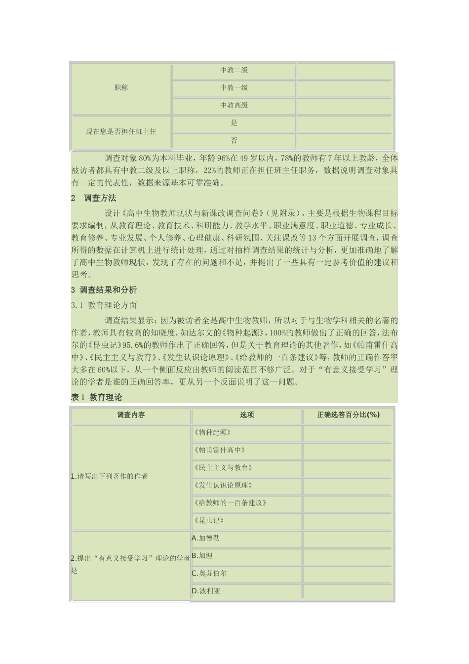 高中课改调查问卷_第2页