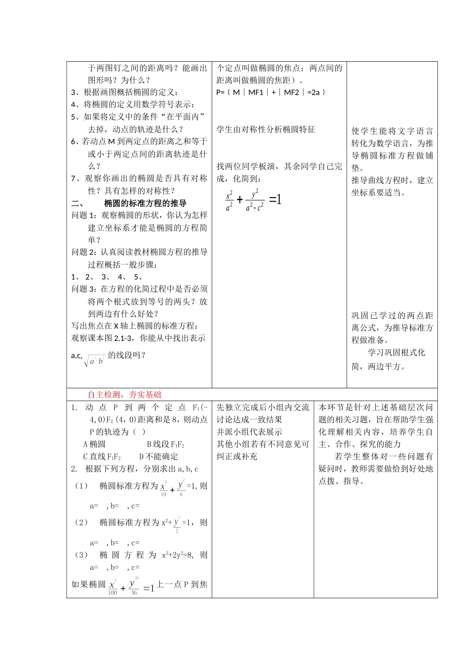 高中教学设计椭圆及其标准方程zhang_第3页