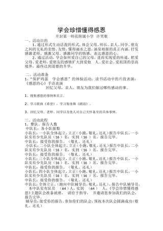 少先队队课活动方案