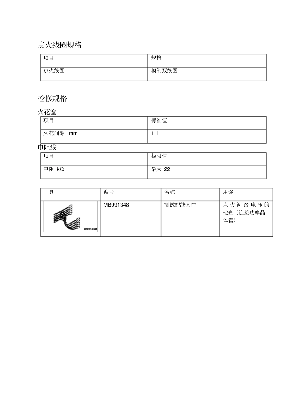 三菱点火系统维修手册概要_第2页