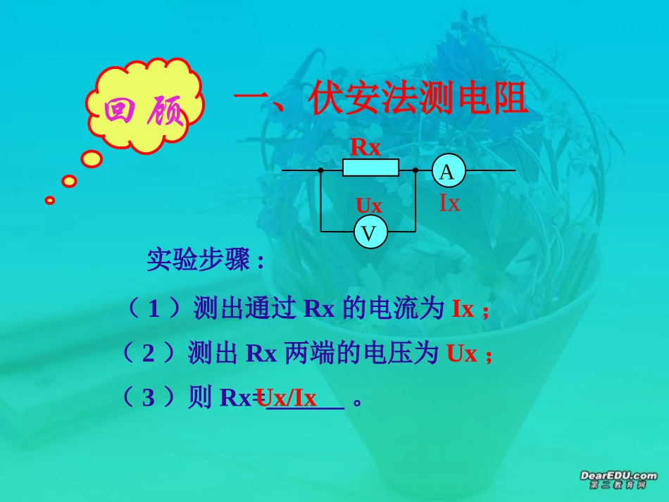 九年级物理测电阻的特殊方法课件_第3页