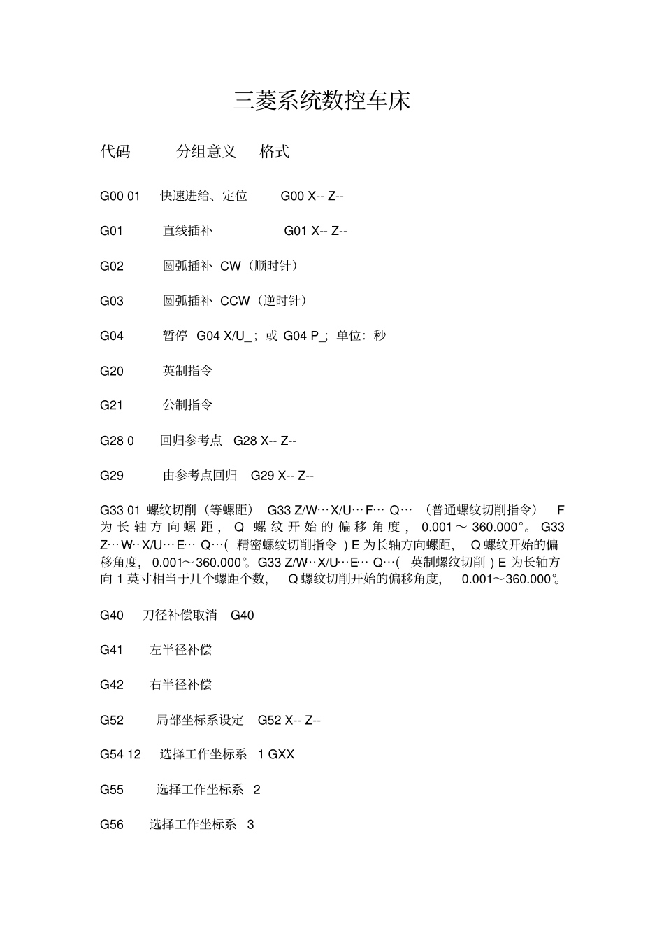 三菱系统数控车床概要_第1页
