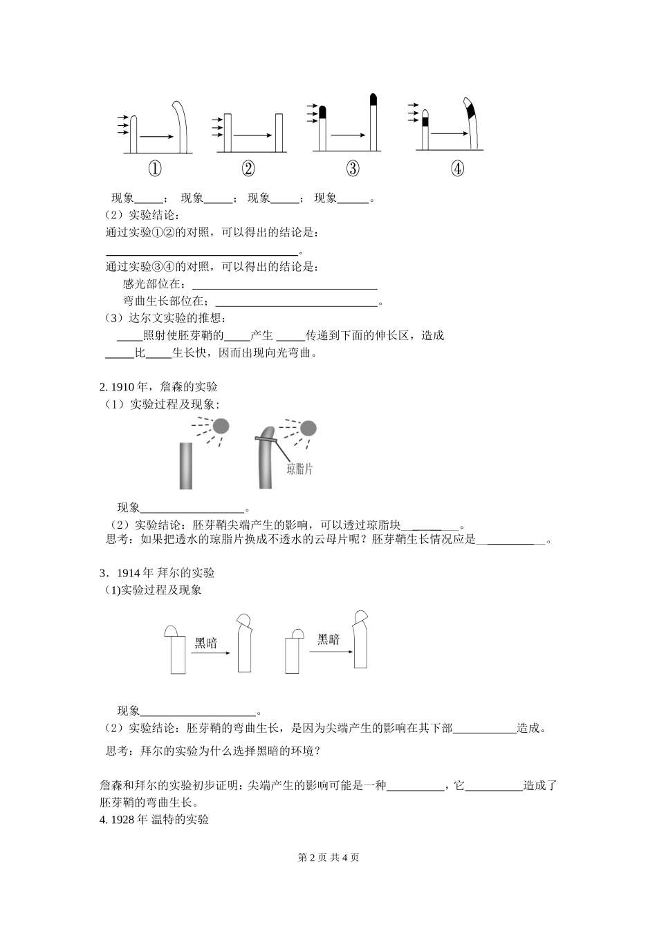 植物生长素的发现导学案_第2页
