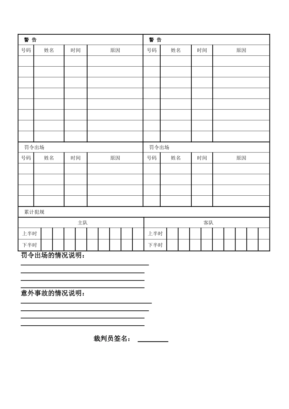 浙江省笼式足球比赛裁判员报告表_第2页