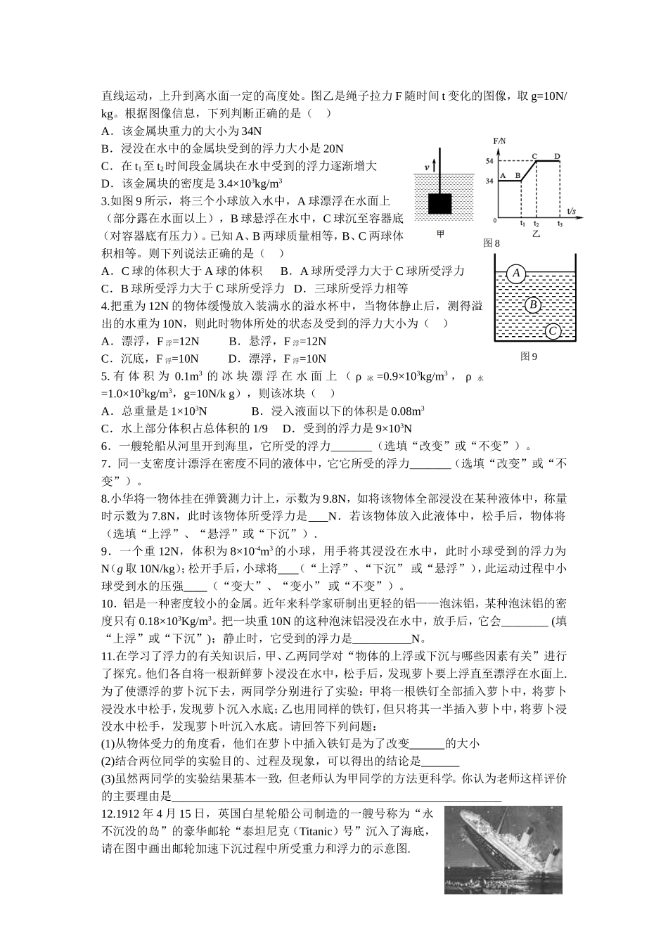 《浮力》专项复习_第2页