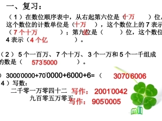 亿以内的数的改写和省略