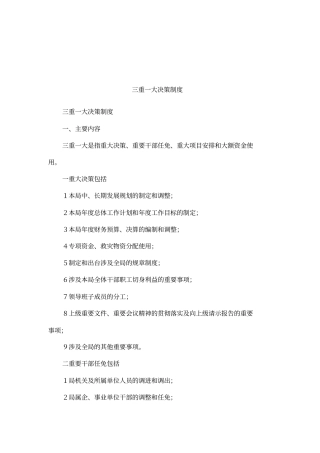 三重一大决策制度