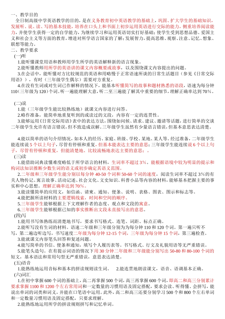 高中英语教学大纲_第1页