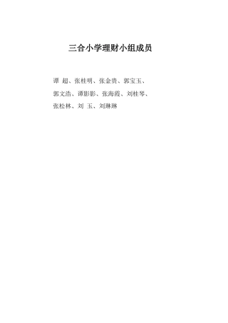 三合小学理财小组成员