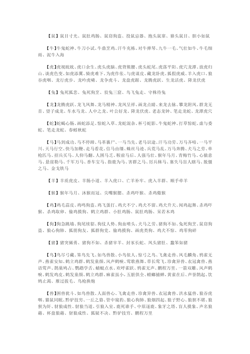 中国全部的成语，分好类啦！学生党快戳进来吧_第2页