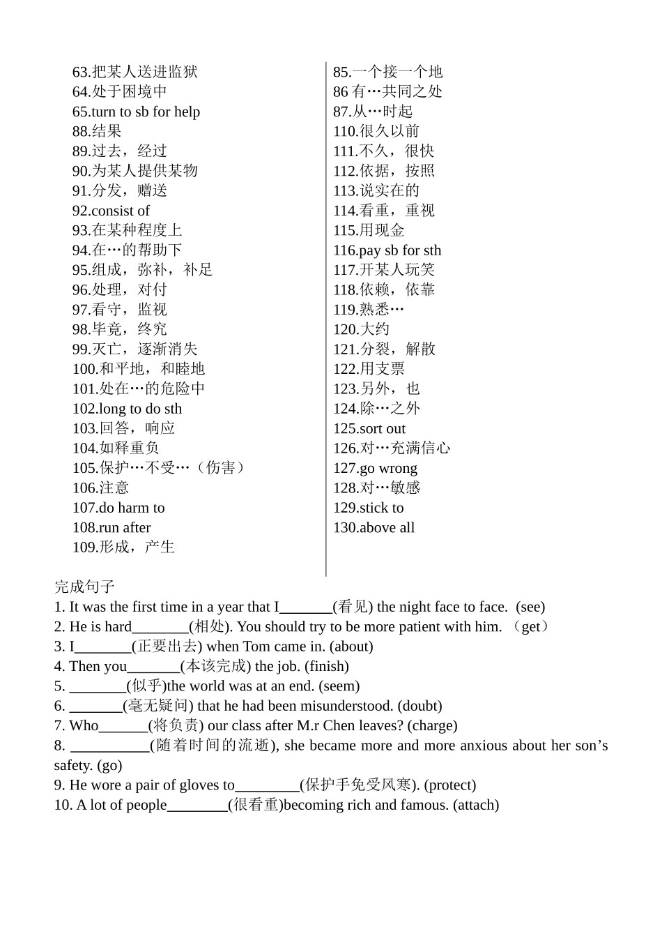 高一重要词组_第2页