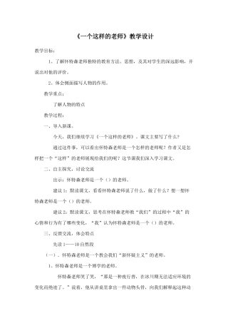 一个这样的老师