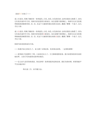 爸爸终于回来了