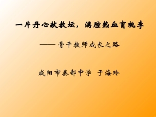 骨干教师成长之路——于海铃