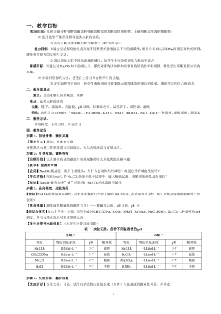 盐类的水解教案