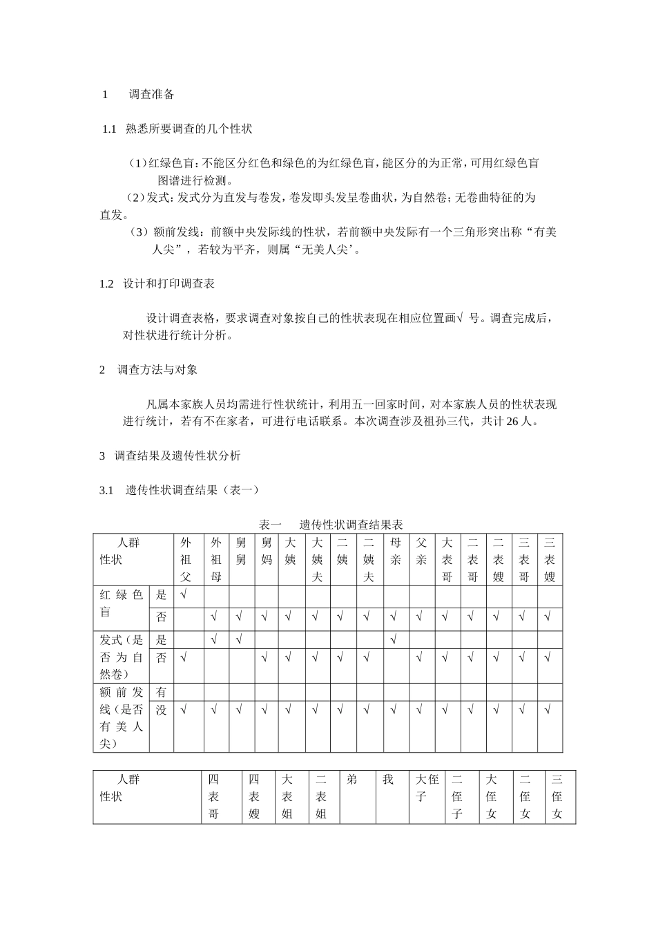 本家族某些遗传性状调查报告_第2页